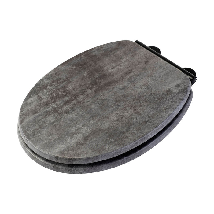 Croydex Toilet Seat Grey Slate Standard Soft Close Quick Release Adjustable - Image 1