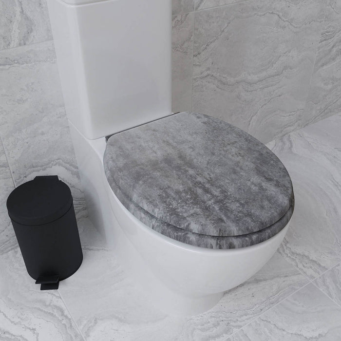 Croydex Toilet Seat Grey Slate Standard Soft Close Quick Release Adjustable - Image 2