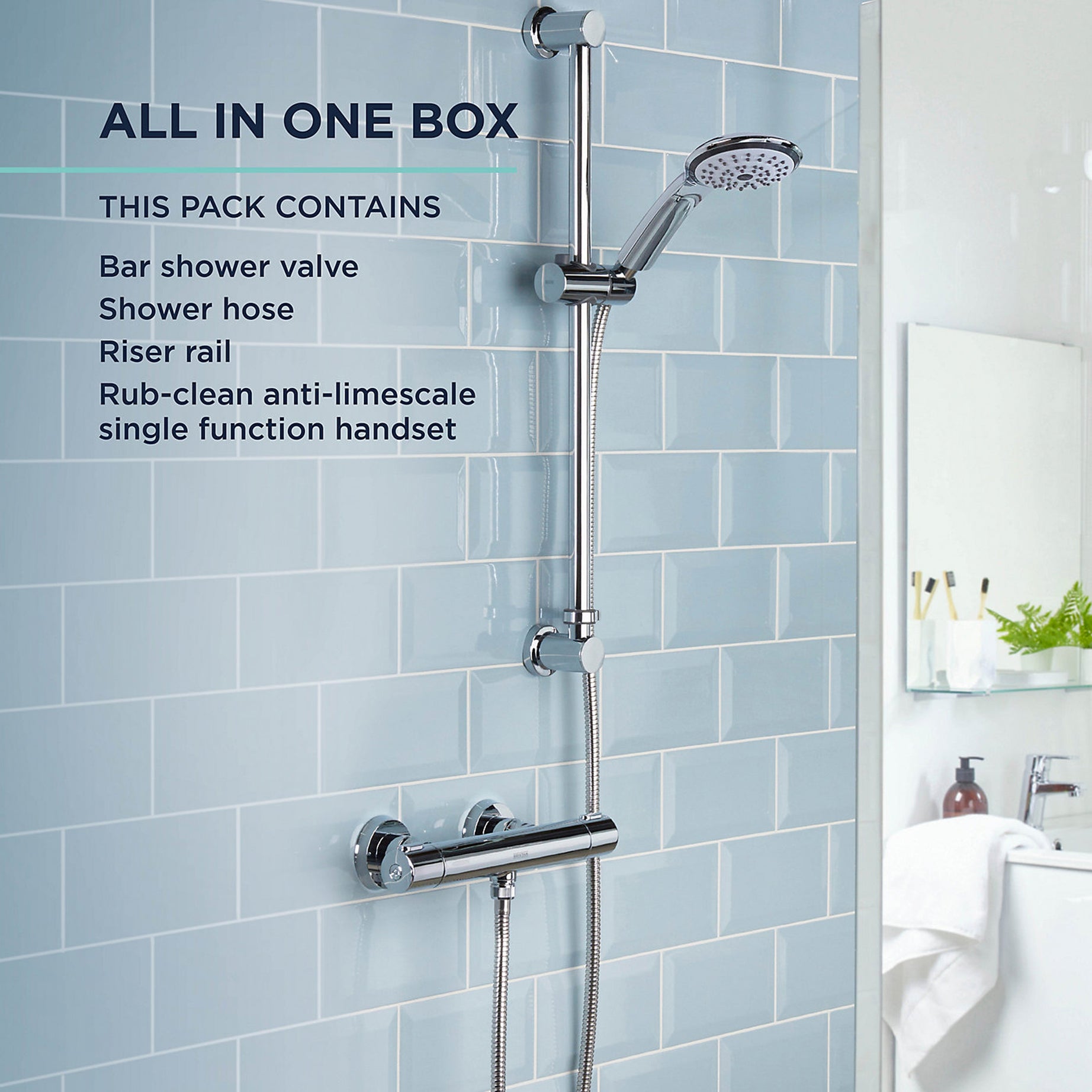 Bristan Mixer Shower Thermostatic Dual Control Gloss Chrome Effect Modern - Image 6