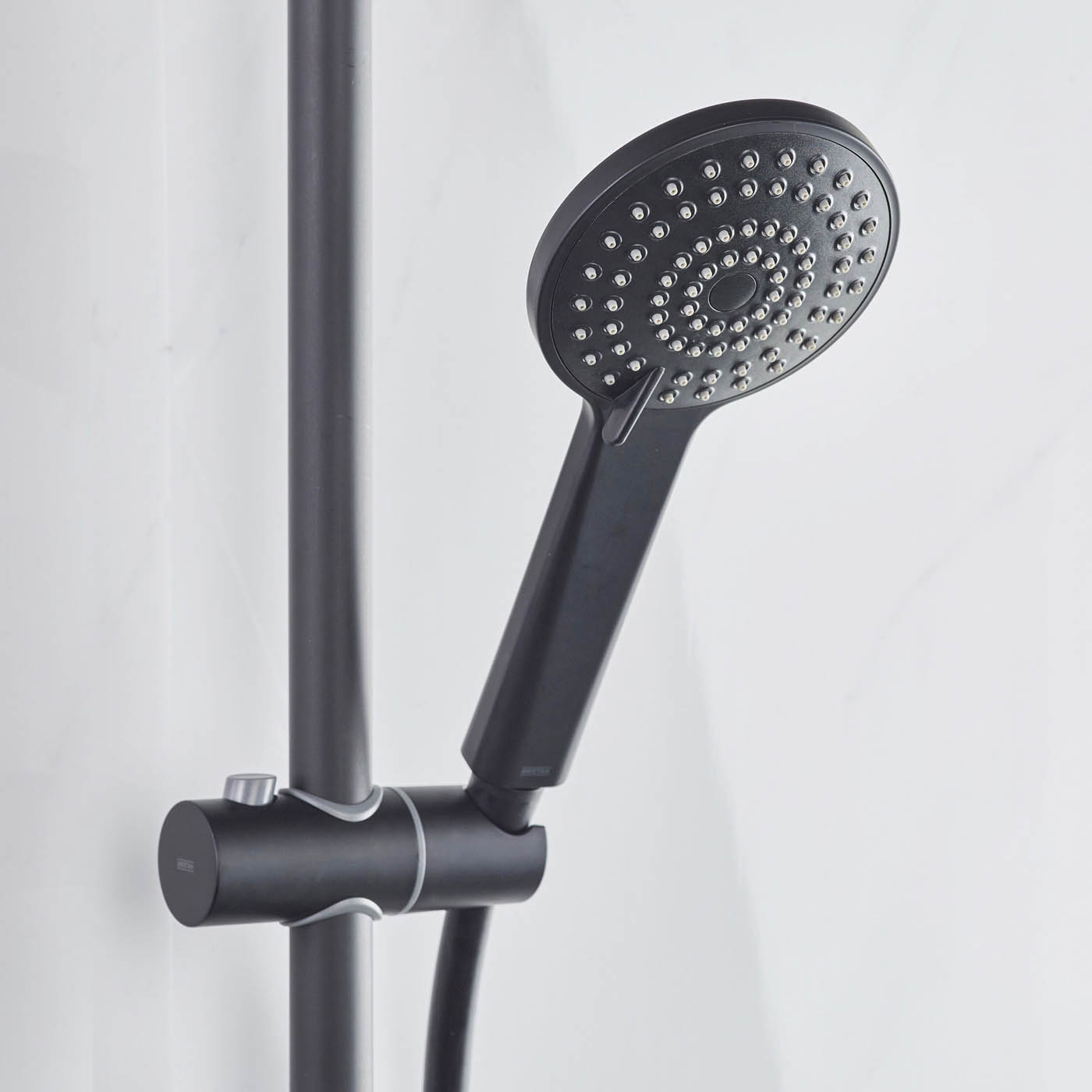 Bristan Thermostatic Mixer Shower Matt Black Recessed Dual Round Head Bathroom - Image 4