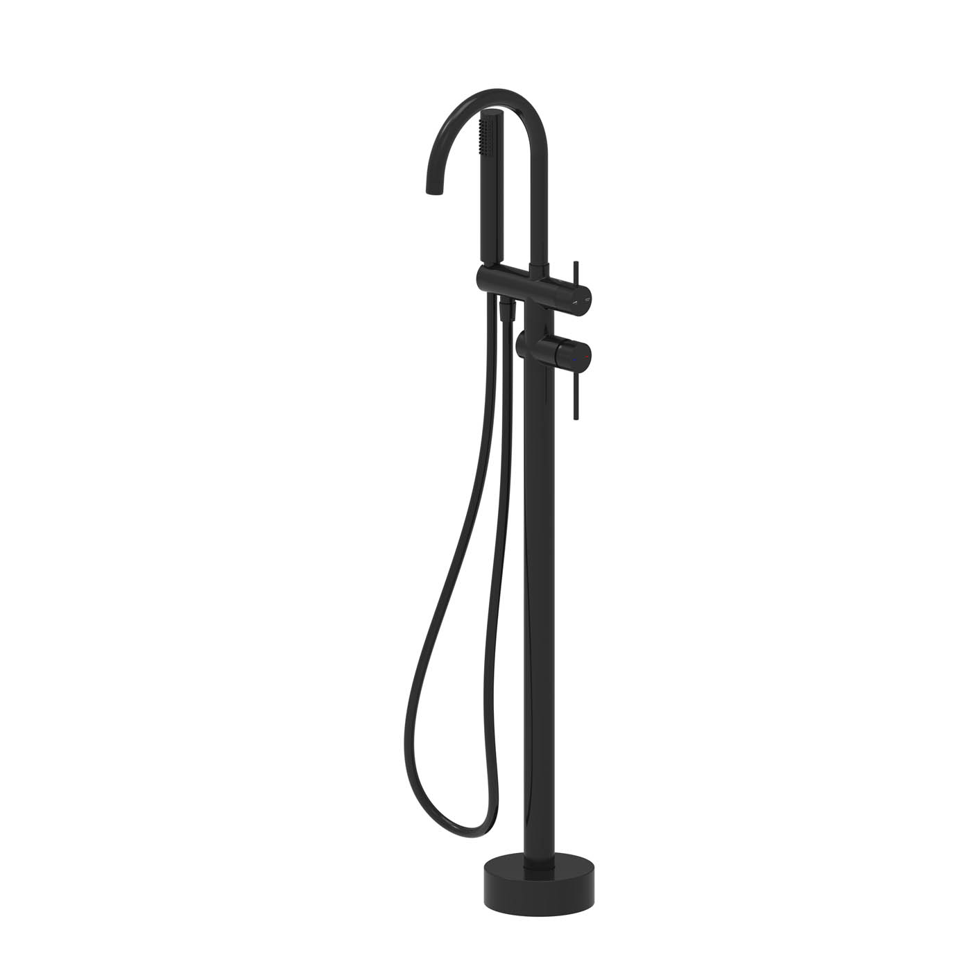 Bath Filler Tap Shower Mixer Matt Black Floor Mounted Bathroom Modern Faucet - Image 1
