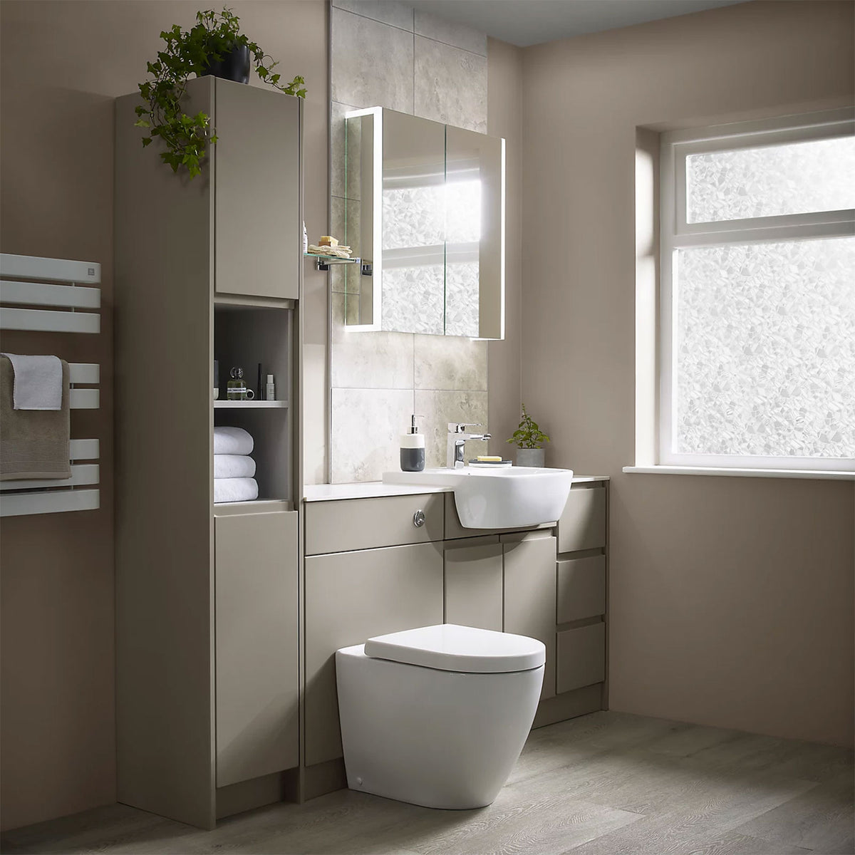 Ashford Matt Cashmere Shaker 3 Drawer Base Unit 300mm Bathroom Cabinet - Image 1