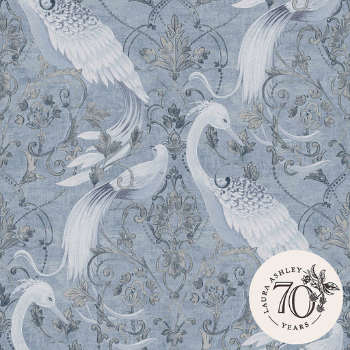 Laura Ashley Wallpaper Matt Blue Animal Smooth Strippable Washable 5.2m² - Image 1