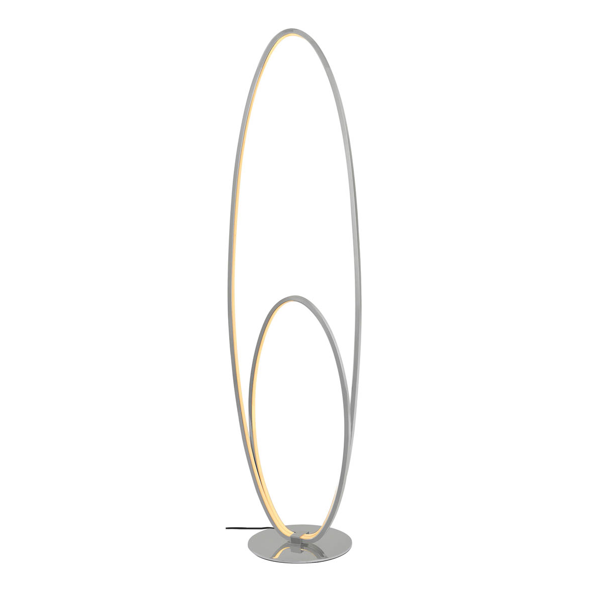 Floor Lamp Integrated LED Warm White Oval Metal Silver Effect Dimmable Modern - Image 7