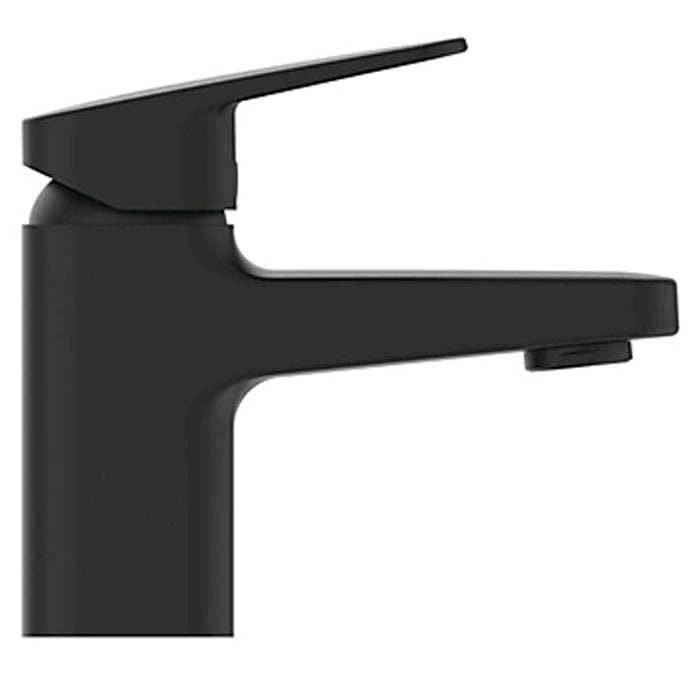 Basin Mono Mixer Tap Matt Black Single Lever Modern Compact Bathroom Deck Mount - Image 2