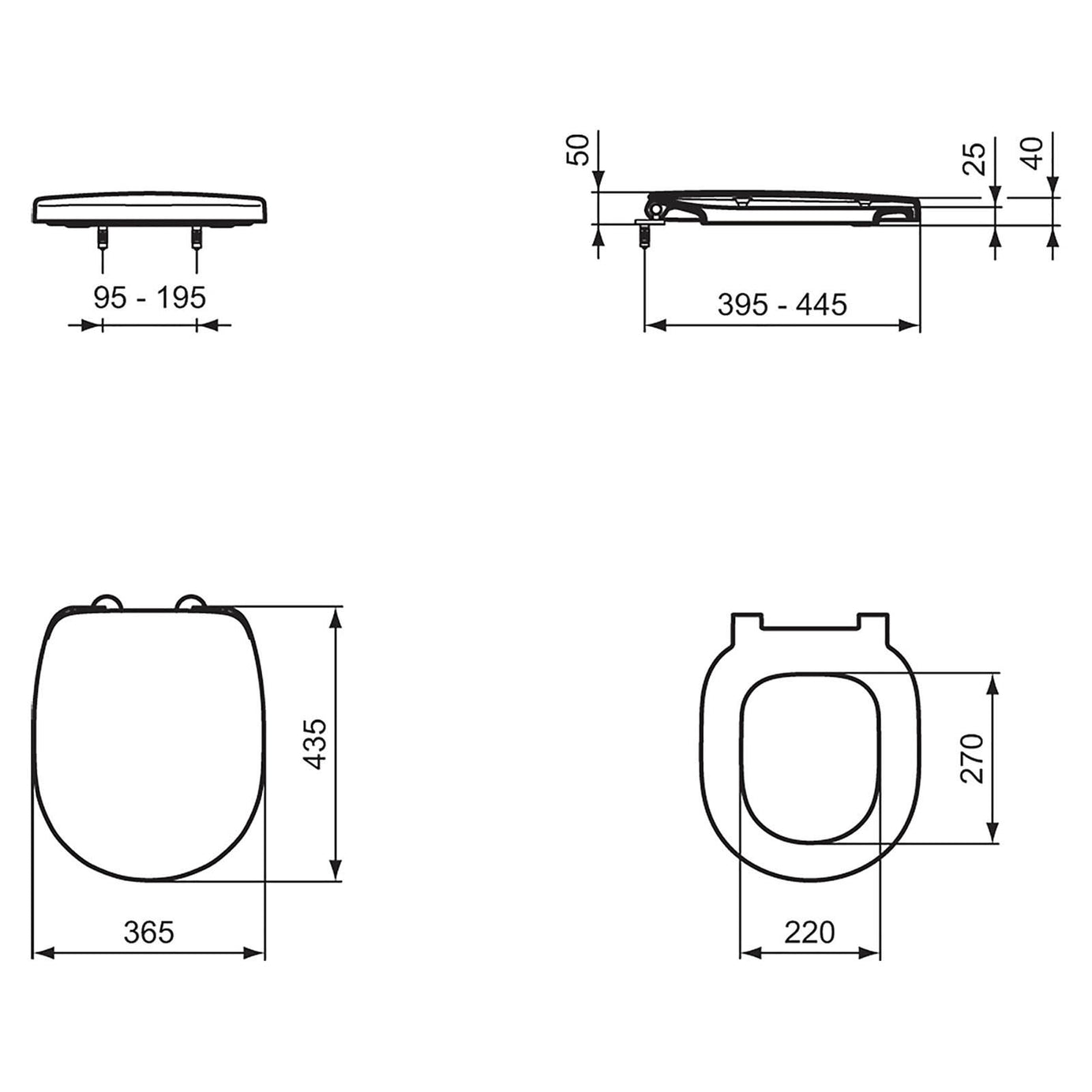 Toilet Seat White Square Soft Close Duroplast Bathroom WC Quick Release Modern - Image 3