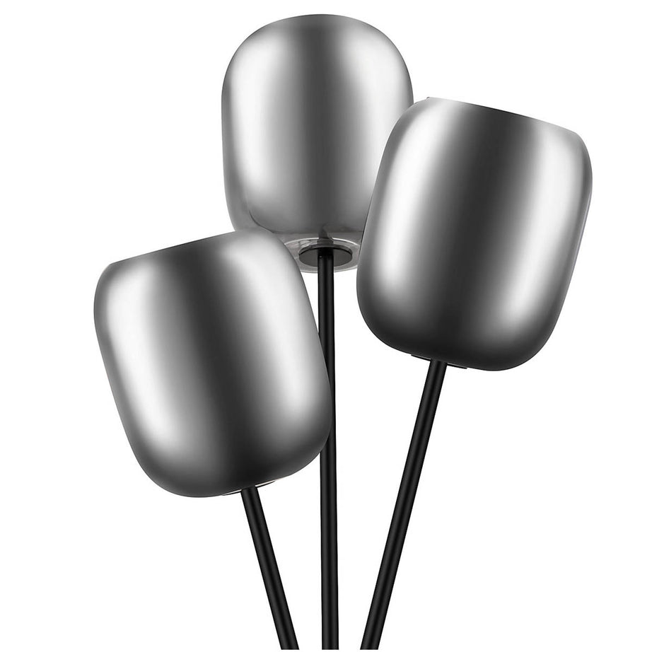 Floor Lamp Tripod LED Smokey Glass Metal Matt Black Contemporary 1510mm - Image 4