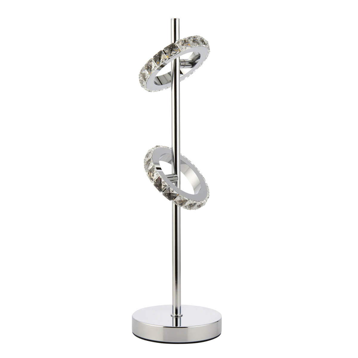 Table Lamp Integrated LED Chrome Metal Clear Crystal Glass Round Contemporary - Image 2