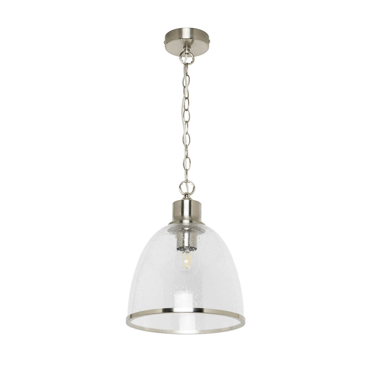 Inlight Pendant Ceiling Light LED Satin Nickel Effect Industrial (Dia)250mm - Image 2