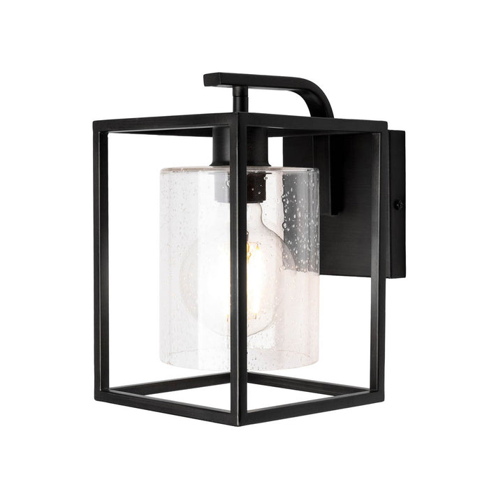 Wall Light LED Cube Clear Glass Bubble Metal Matt Black Indoor Industrial - Image 2