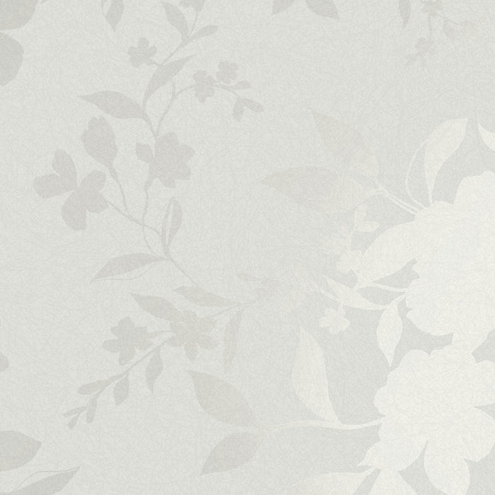 Wallpaper Floral Silver Smooth Westborne Print Flowers Leaves Spongeable - Image 6