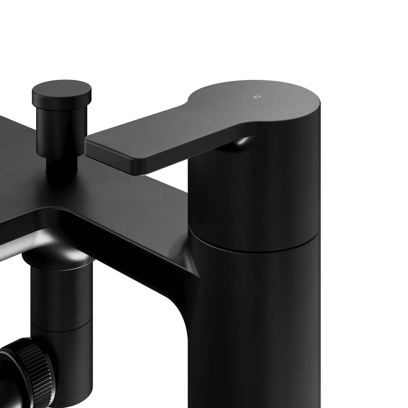 GoodHome Akita Matt Black Deck-mounted Bath mixer tap with shower kit - Image 8