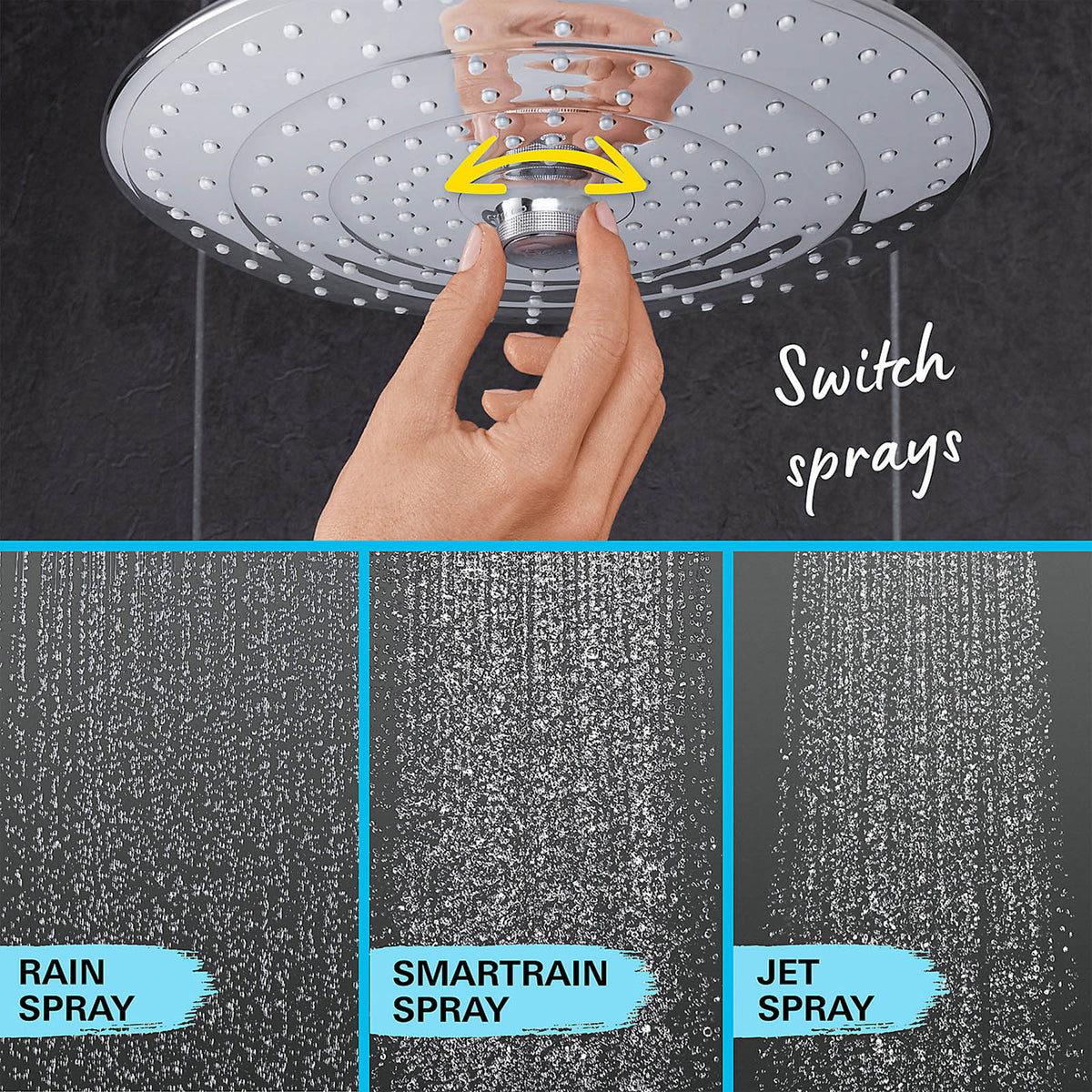 Grohe Vitalio Joy 260 Thermostatic Mixer Shower 2 Head Chrome Bar - Image 5