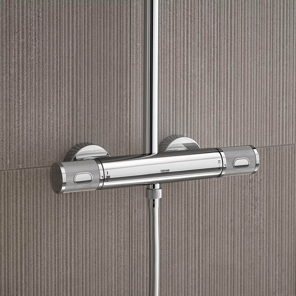 Grohe Vitalio Joy 260 Thermostatic Mixer Shower 2 Head Chrome Bar - Image 7