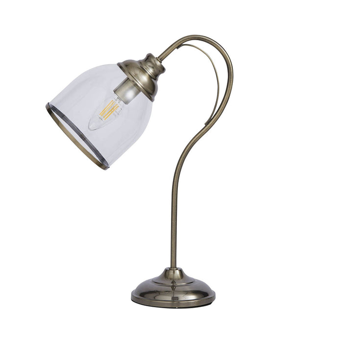 Inlight Table Lamp Brushed Satin Antique Brass Round Bedside Reading Light - Image 3