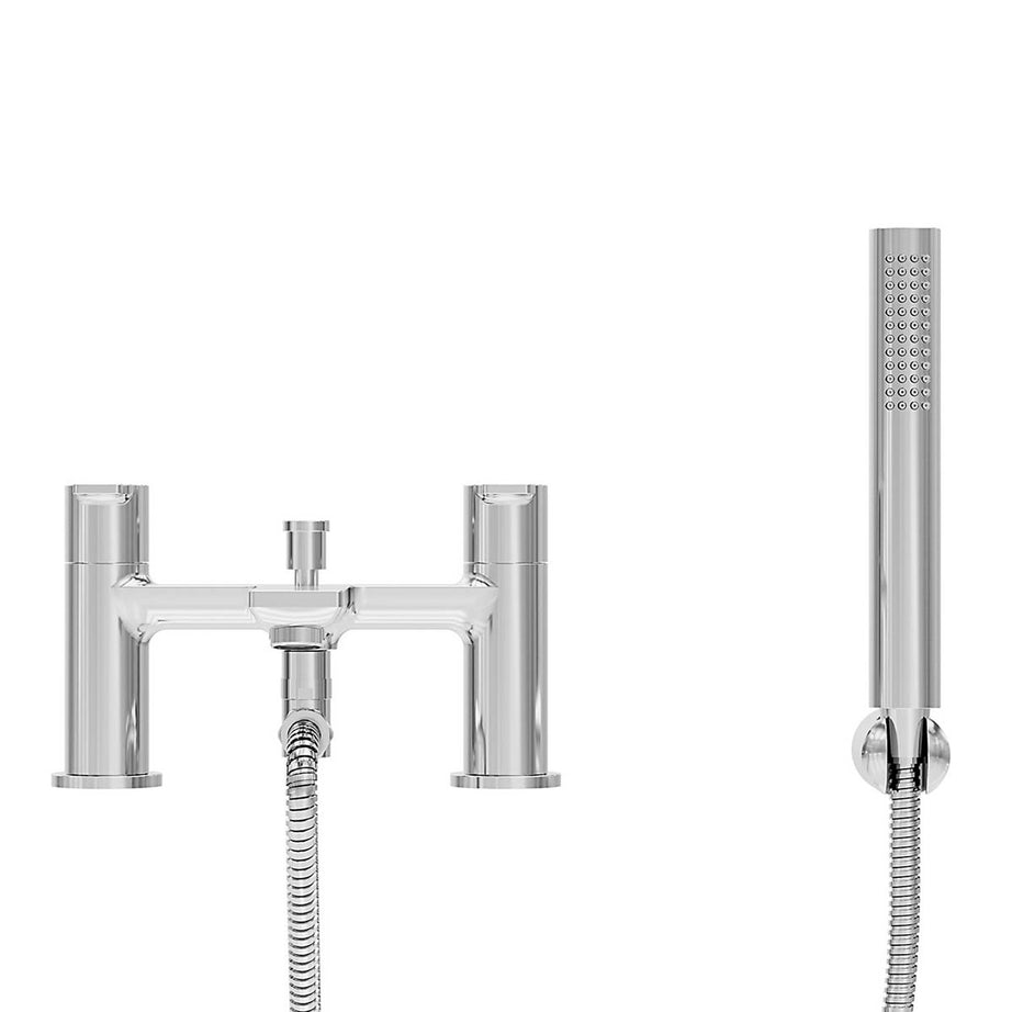 Bath Filler Tap Mixer With Hand Held Set Chrome Single Spray Pattern Bathroom - Image 4