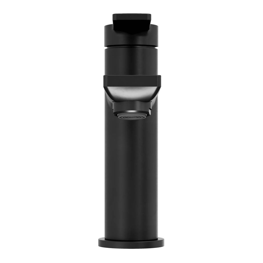 Bathroom Basin Tap Mixer Black Round Single Lever Brass Clicker Waste Modern - Image 5