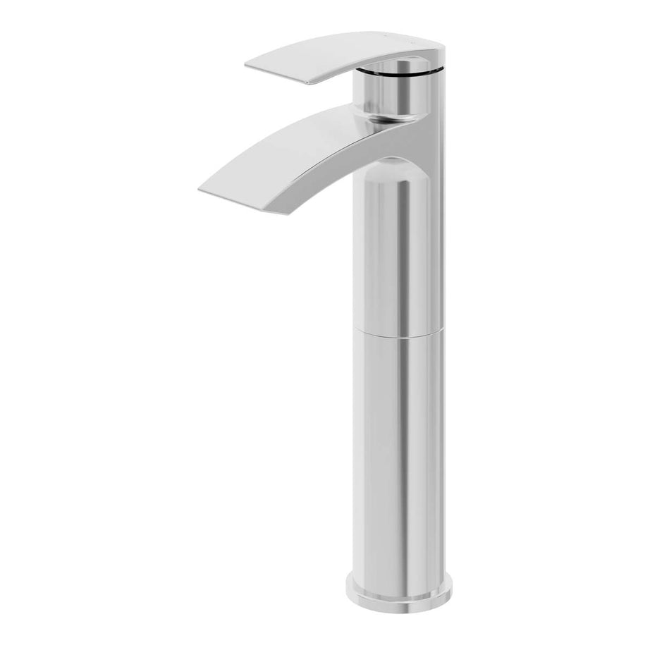 Bathroom Basin Mixer Tap Manual Tall Gloss Chrome Effect Deck-Mounted - Image 1
