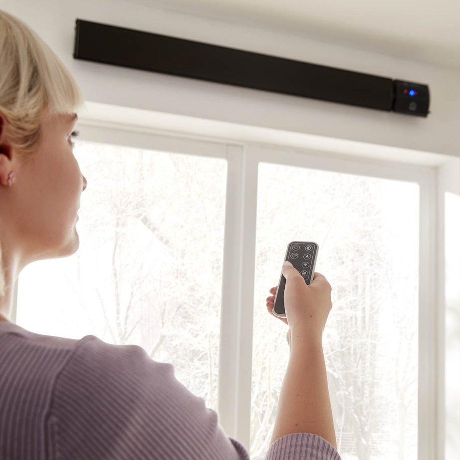 Infared Heater Wall Mounted Black Radiant Timer Remote Control Adjustable Angle - Image 6