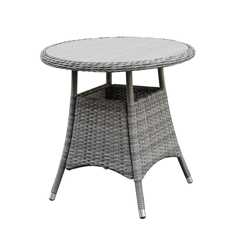 Rattan Effect Dining Set 2 Seater Steeple Grey Stain Water Repellent Cushions - Image 3