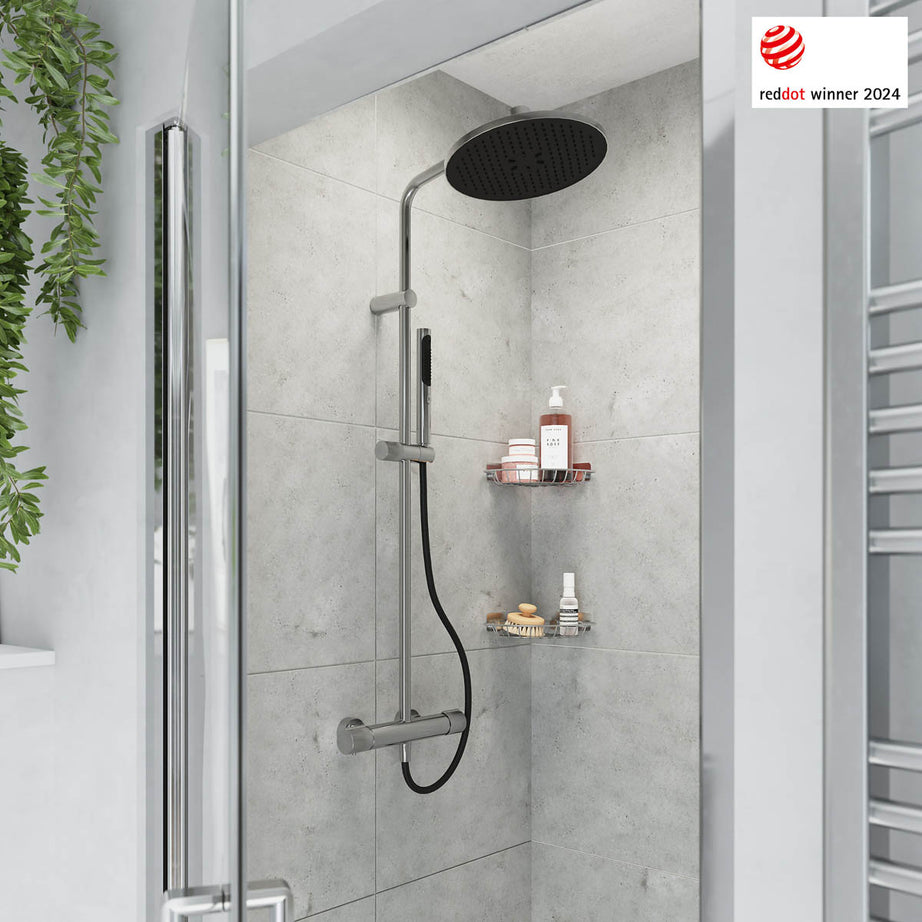 Bathroom Mixer Shower Multi Head Thermostatic Chrome Effect Round Modern - Image 3