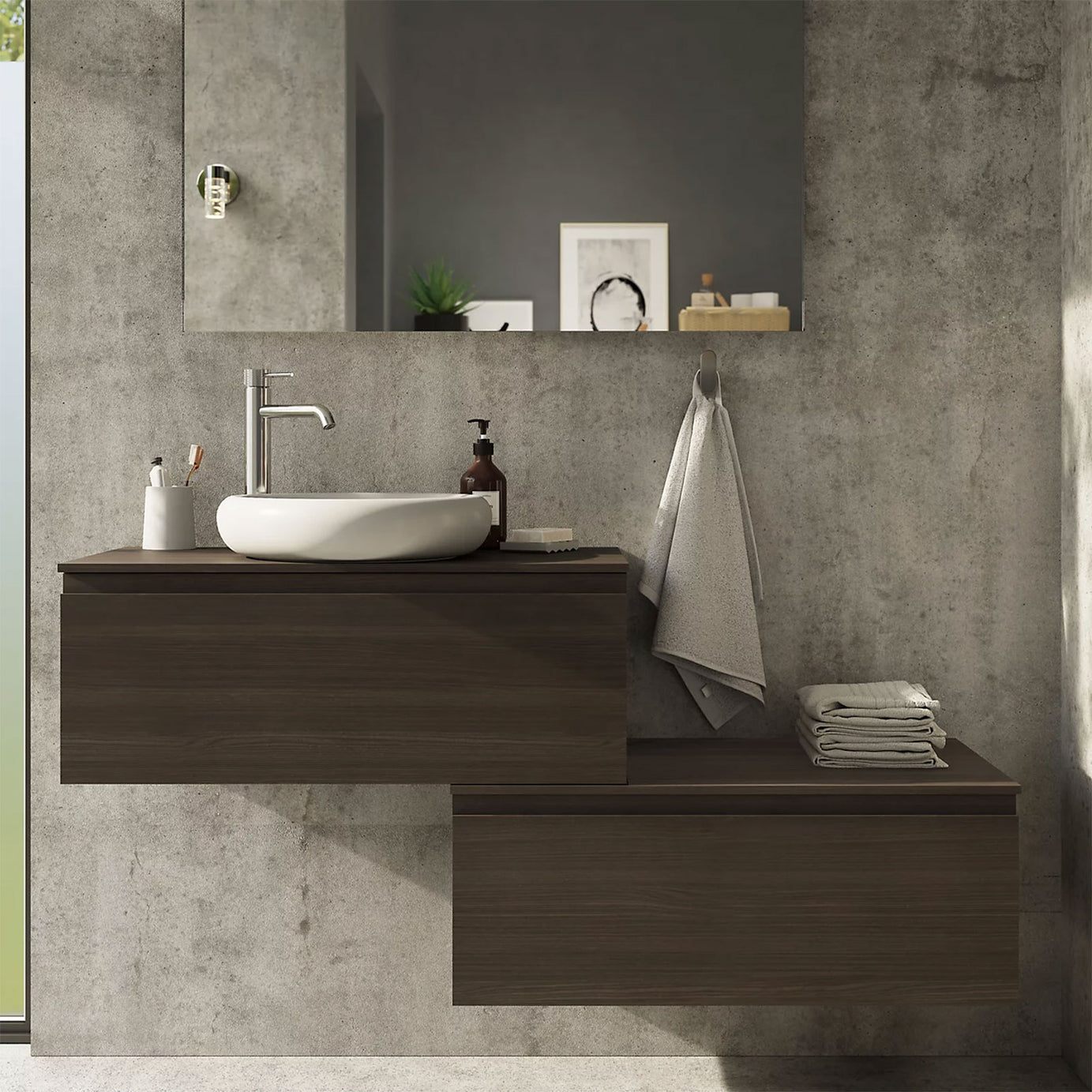 GoodHome Kentia Bathroom Vanity Worktop Plywood 803 x 452mm Basin Top - Image 4
