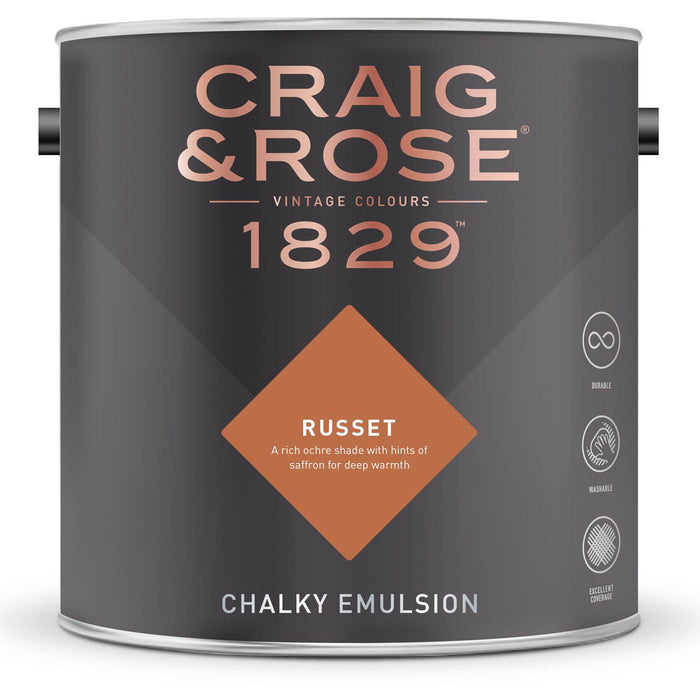 Chalky Emulsion Paint Russet Interior Walls Furniture Matt Finish Wipeable 2.5L - Image 3