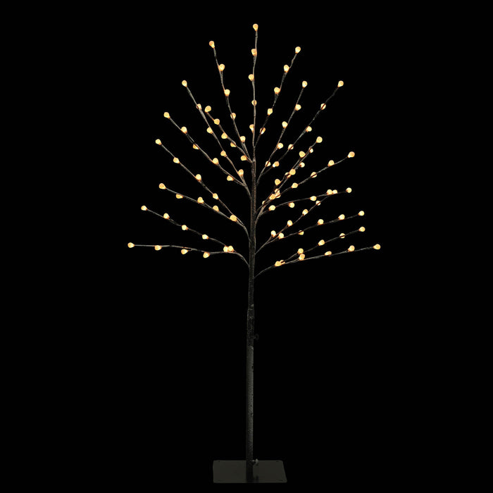 LED Christmas Berry Tree 4ft Black Pre-lit Warm White Indoor Outdoor 1210mm - Image 3