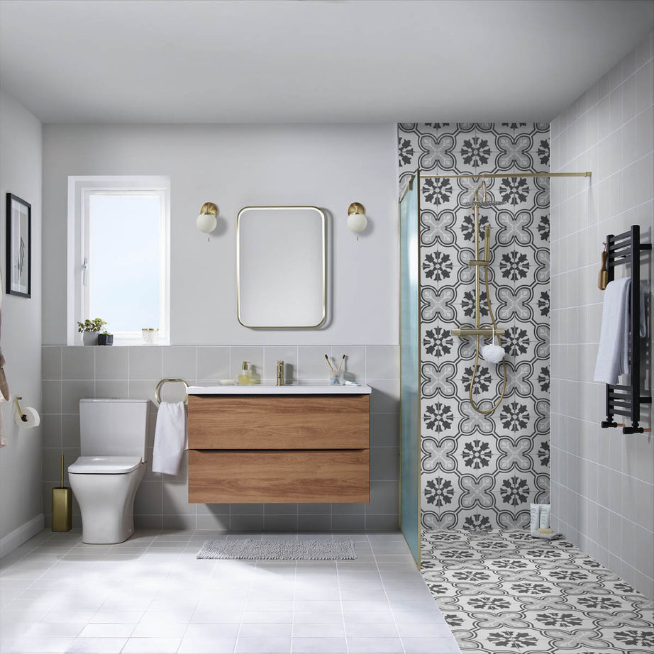 Sensio Bathroom Illuminated Mirror Brass Effect Rectangular (H)70cm (W)50cm - Image 2