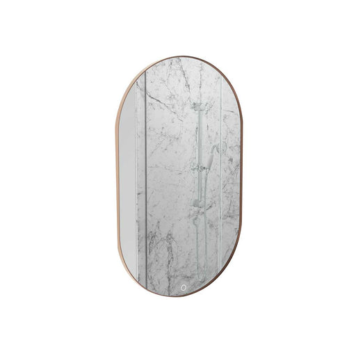 Bathroom LED Mirror Illuminated Oval Wall-Mounted Demister Pad (H)80 (W)50cm - Image 1