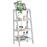 Shelving Unit 4 Tier Step Ladder Wood Matt White Modern (D)30cm (H)90cm - Image 3