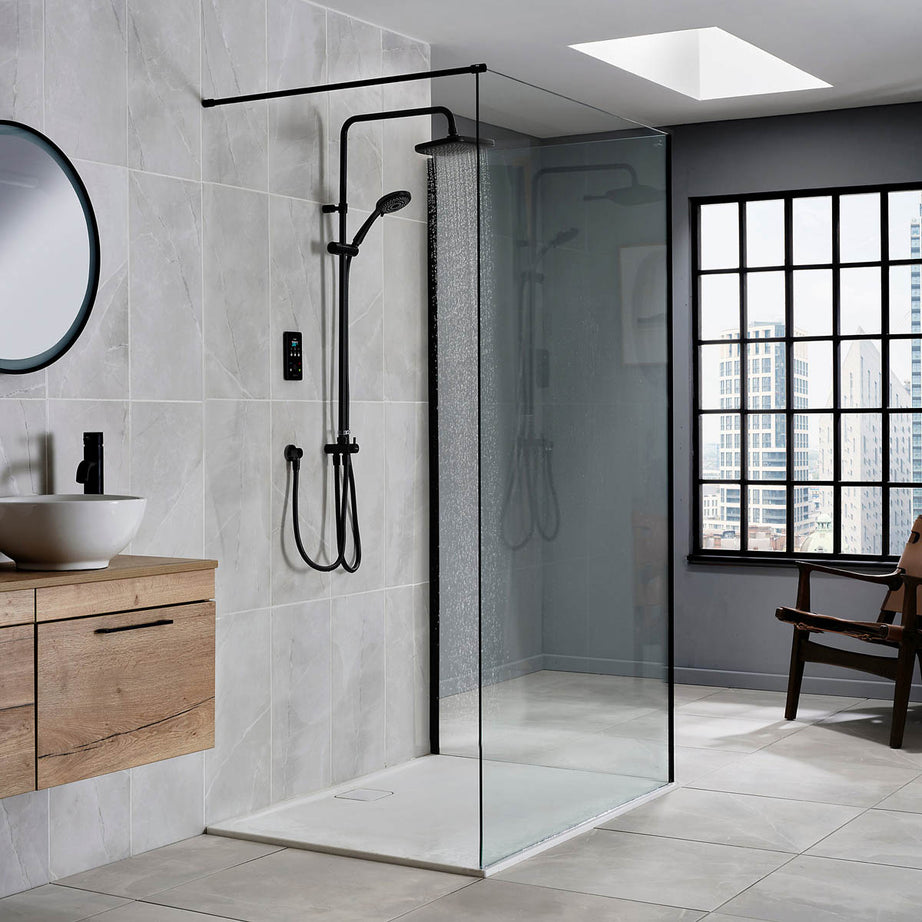 Triton Electric Shower 9kW Digital Thermostatic Matt Black 5 Spray Pattern - Image 1