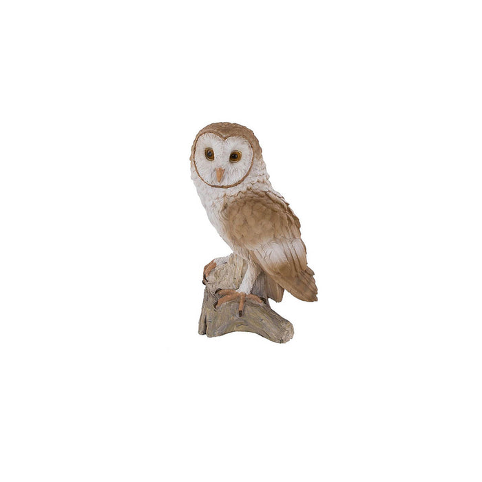 Garden Ornament Barn Owl Natural Resin Brown Outdoor Home Decor Durable H 39.5cm - Image 2