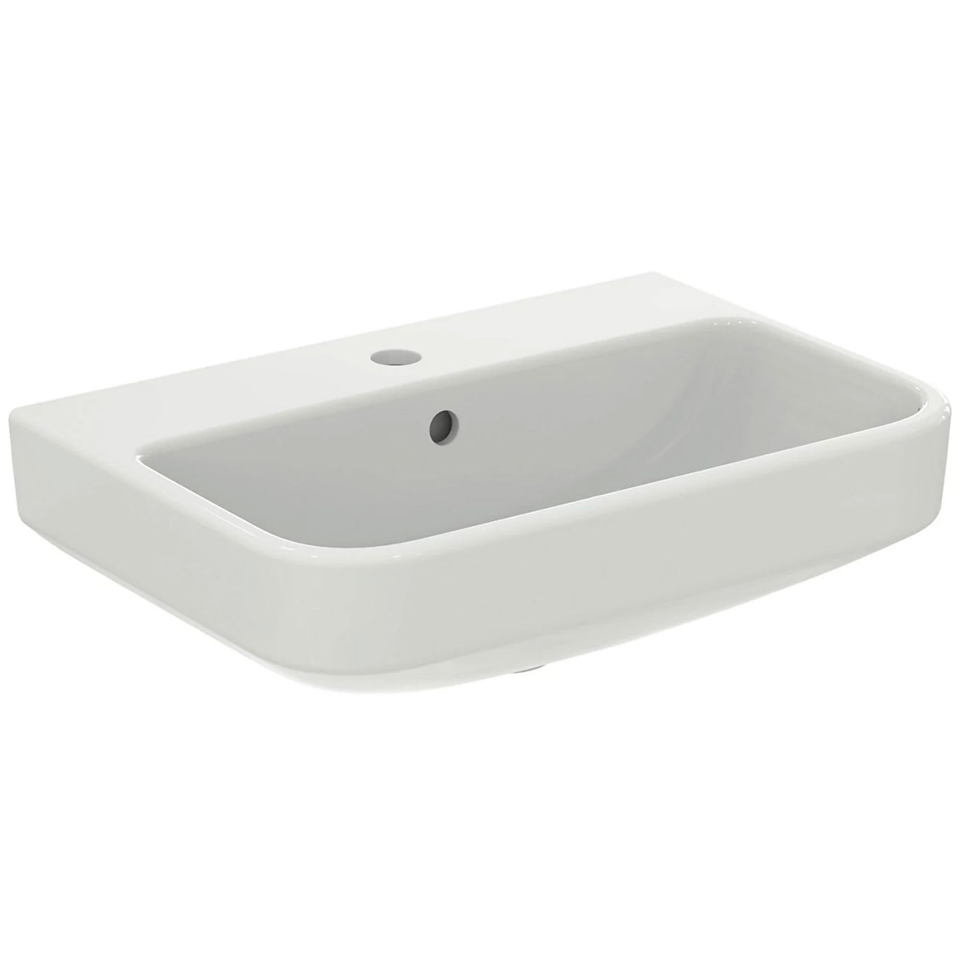 Ideal Standard i.life S Wall Hung Basin 550mm Gloss White Rectangular Sink - Image 1