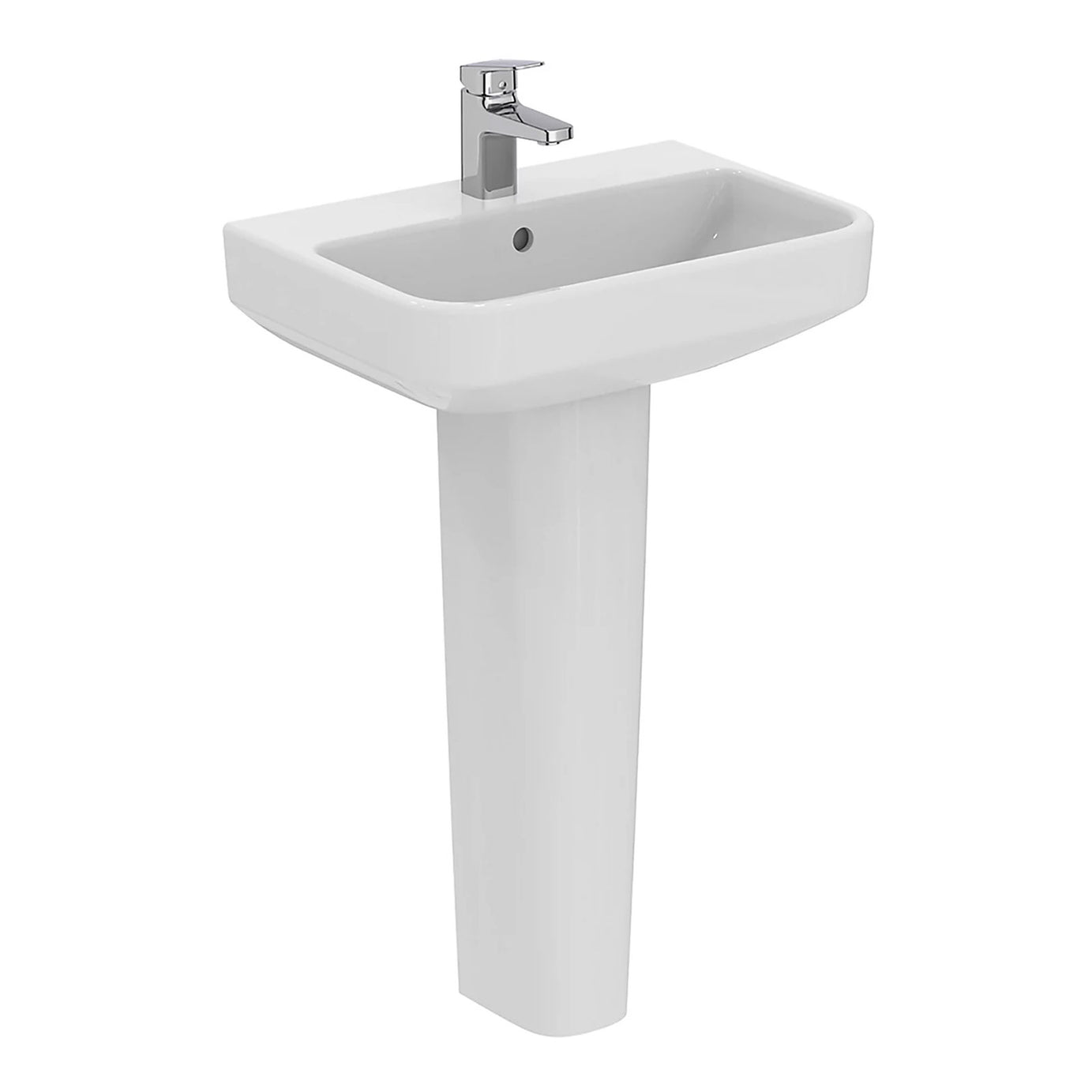 Ideal Standard i.life S Wall Hung Basin 550mm Gloss White Rectangular Sink - Image 2