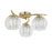 LED Ceiling Light Gold 3 Way Multi Arm Roun Glass Shades Dimmable Elegant - Image 1