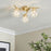 LED Ceiling Light Gold 3 Way Multi Arm Roun Glass Shades Dimmable Elegant - Image 2
