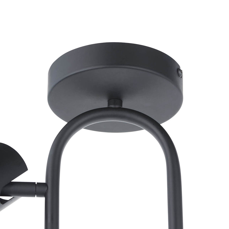 Spotlight 3 Light Matt Black Metal Adjustable Heads Dimmable Modern (H)350 mm - Image 4