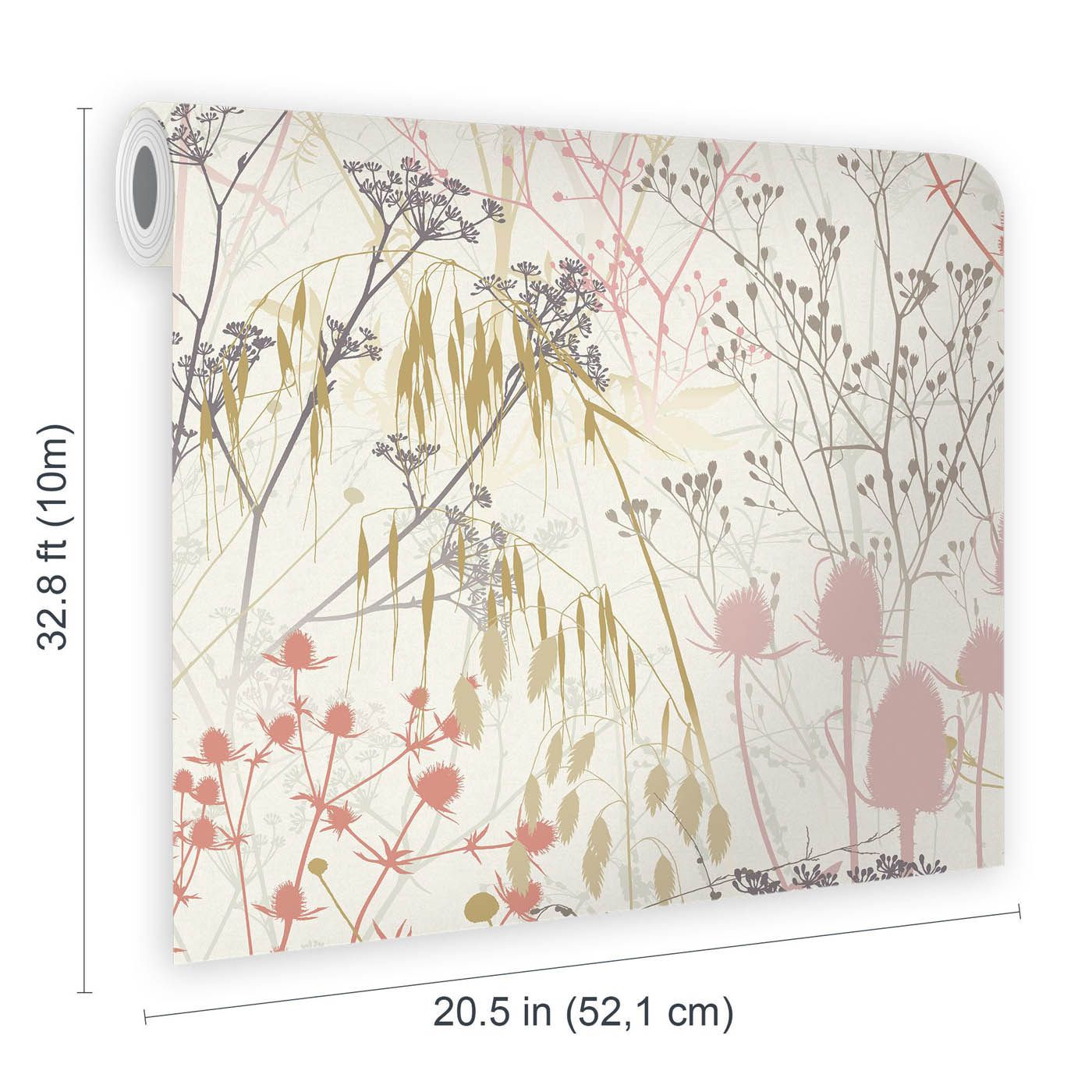 Clarissa Hulse Wallpaper Summer Border Matt Cream Pink Purple Smooth 5.2m² - Image 2