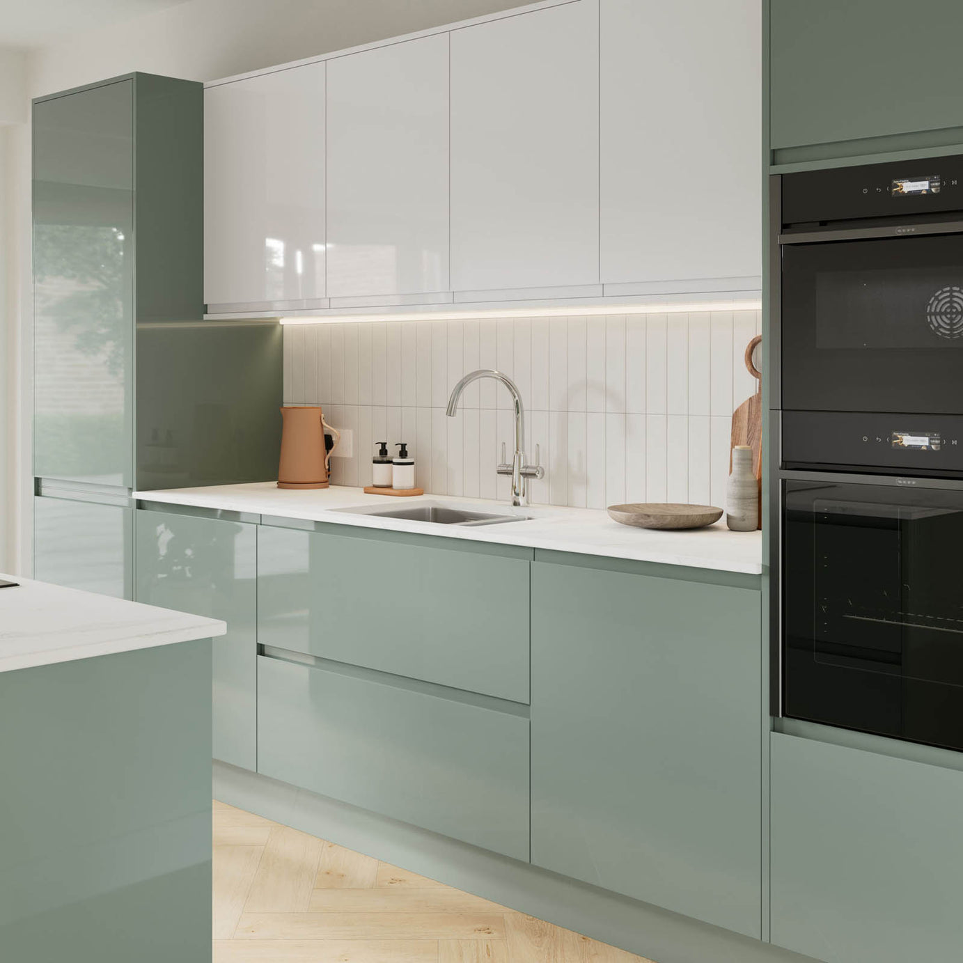 Kitchen Cabinet Door Garcinia Gloss Reed Green 70:30 Larder W60xH128.cm - Image 7