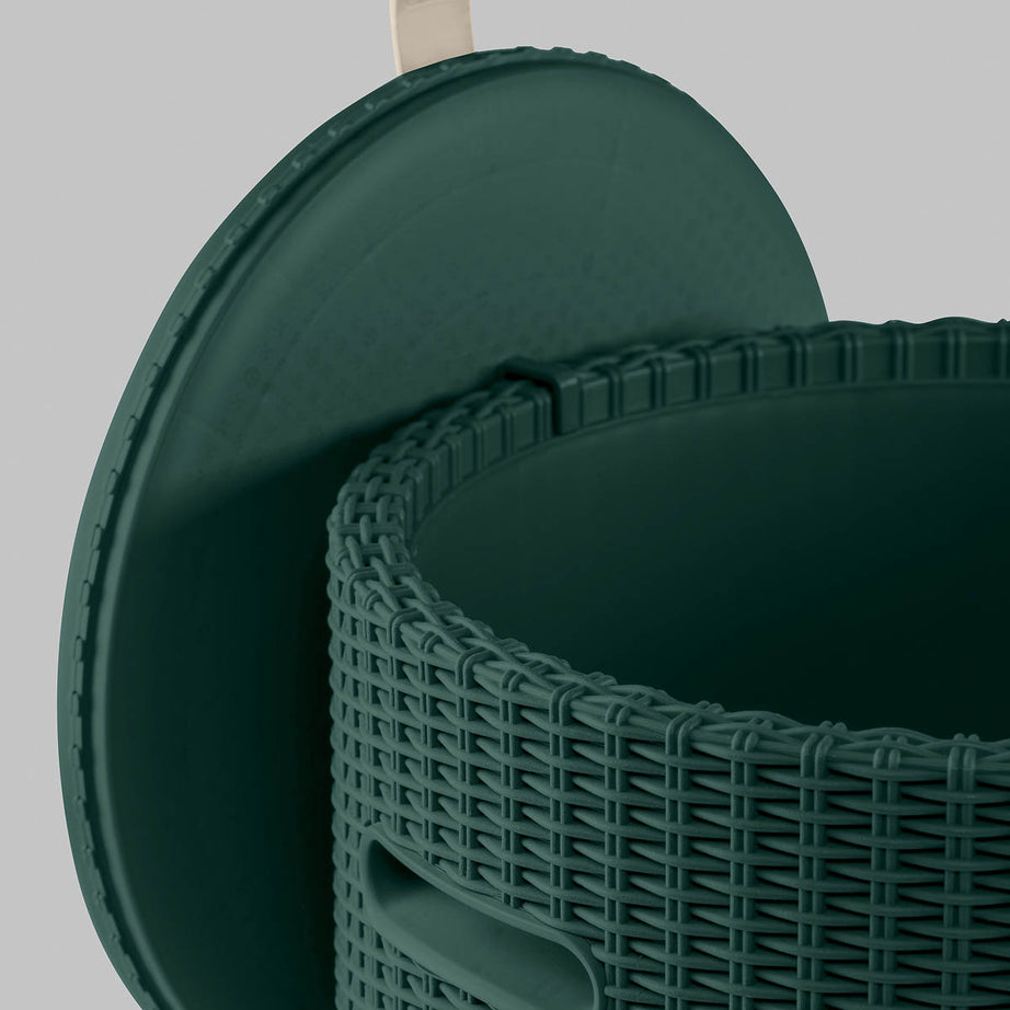 Keter Garden Stool Table Ice Cooler 39L Rattan Emerald Green Weather Resistant - Image 6