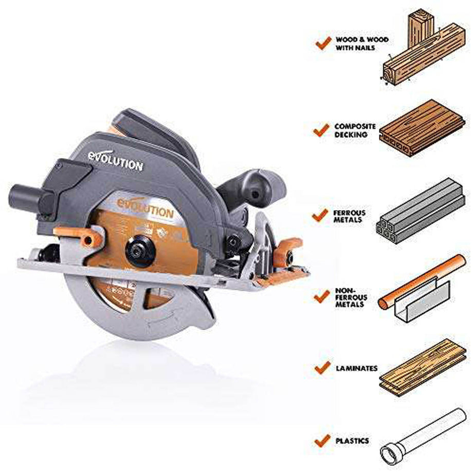 Evoliuton Circular Saw Electric R185CCSX 185mm Multi Material Lightweight 1600W - Image 5