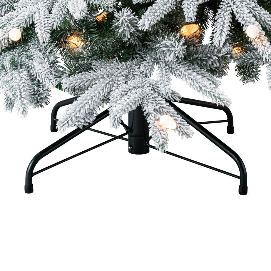 Christmas Tree 6ft Green Artificial LED Pre Lit Warm White Flocked Effect - Image 5