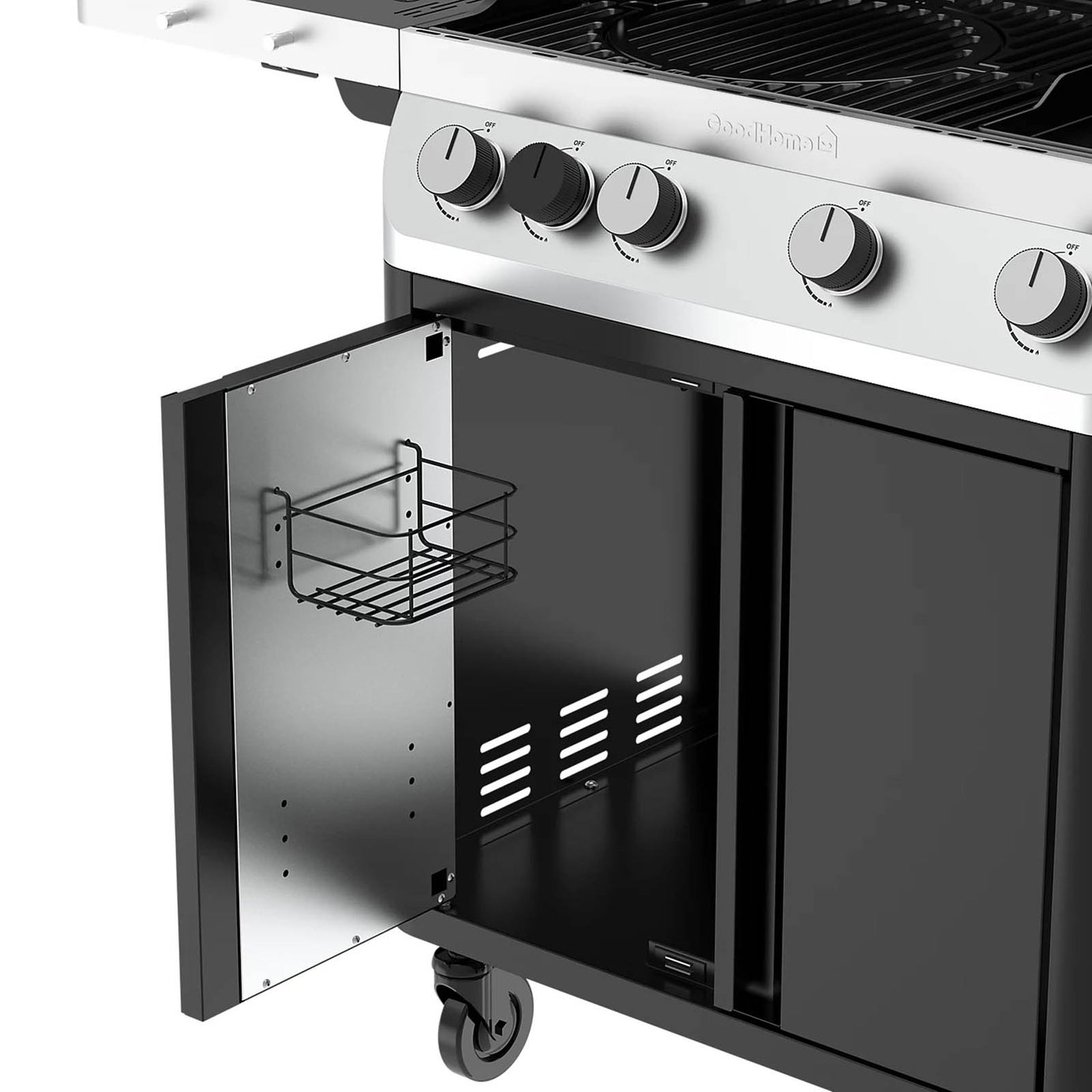 GoodHome Attaia Gas BBQ 4 Burner Black Outdoor Barbecue Grill - Image 10