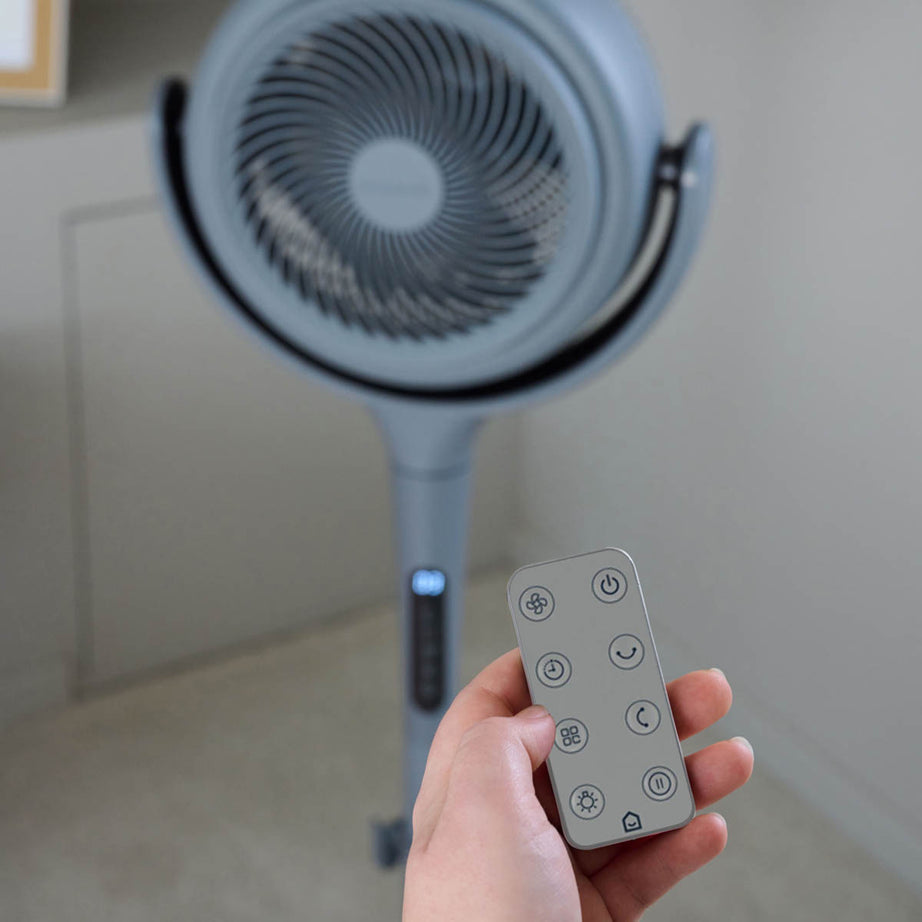 Pedestal Fan Adjustable Height Grey Oscillating Tilt Timer Powerful Cooler 8" - Image 6