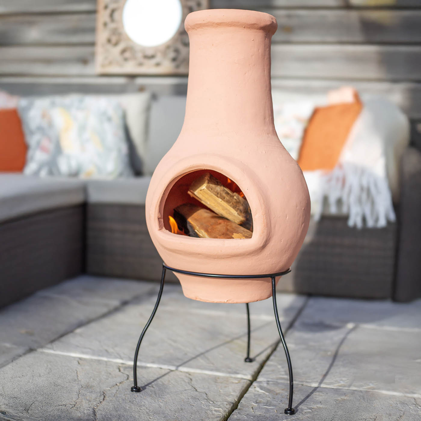 La Hacienda Clay Chiminea Molela (H)83.5cm (W)35cm - Image 1