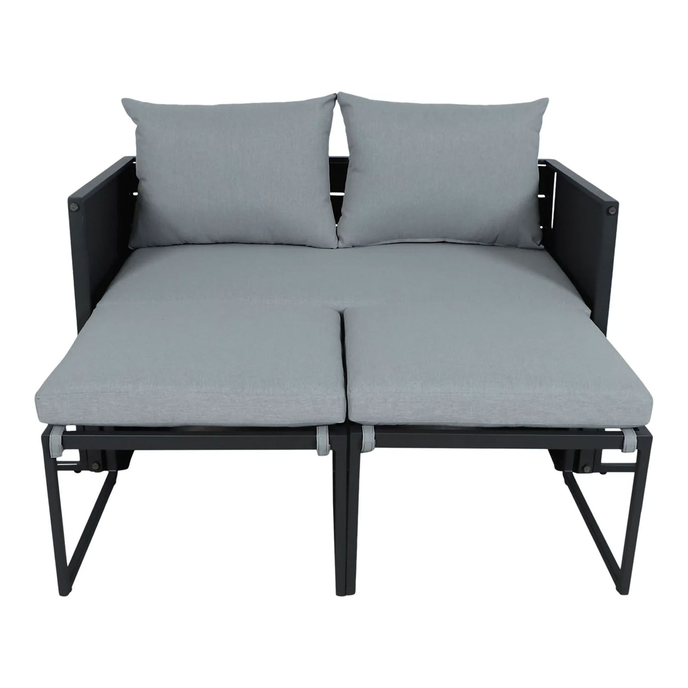 Inca Grey Metal 4 Seater Modular Dining Set Outdoor Garden Furniture - Image 5