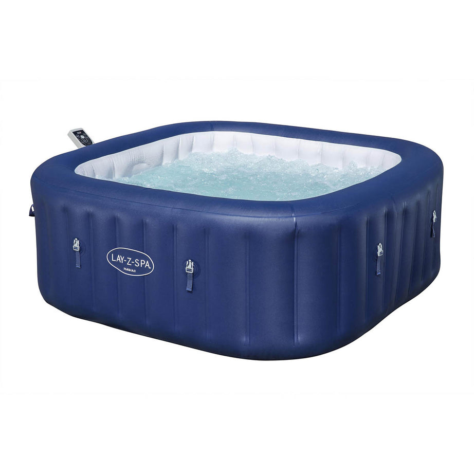 Lay-Z-Spa Hot Tub Hawaii 6 person Inflatable Square 140 Jets Blue 10A Outdoor - Image 1