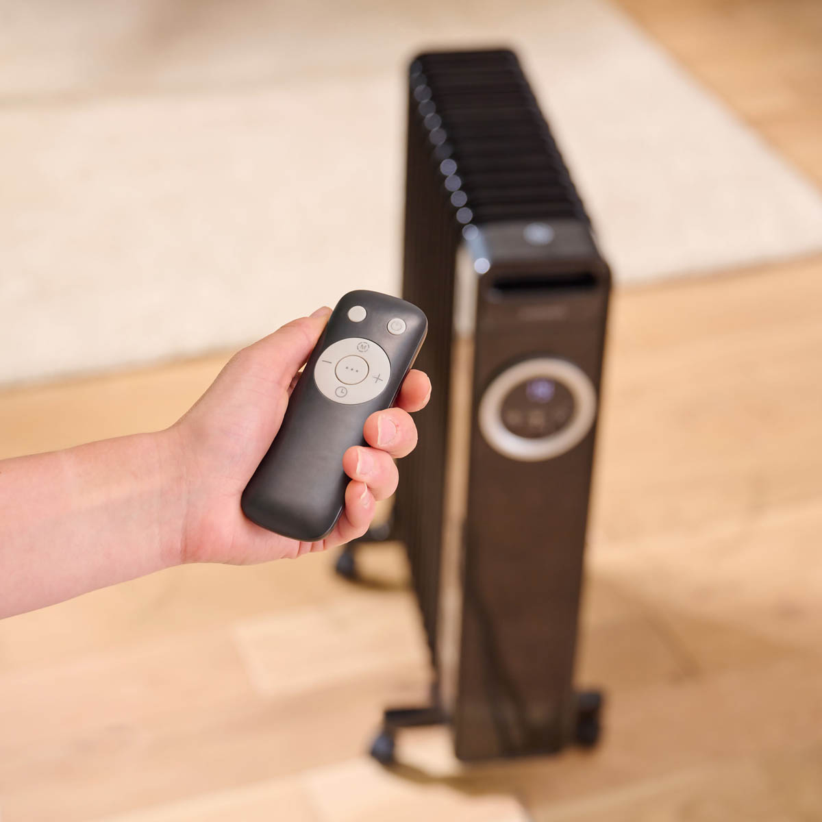 Oil Filled Radiator Portable Black 3 Heat Settings Thermostat Freestanding 2.5W - Image 6