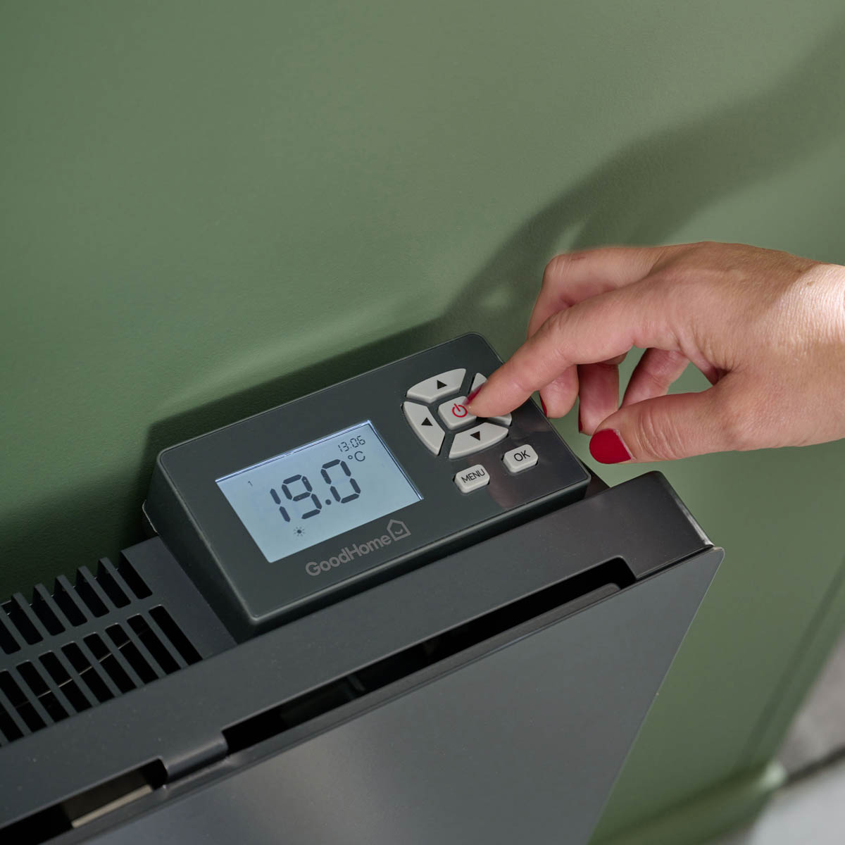 Panel Heater Radiator Electric 1500W Dark Grey Portable Thermostat Modern - Image 5